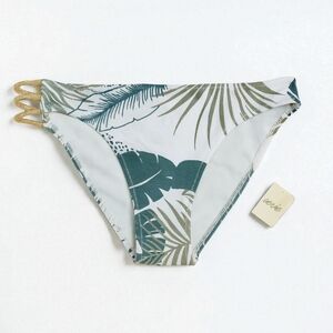 Aerie Palm Print Bikini Bottom Sz M NWT – Glitter‎ & One-Side Gold Strap